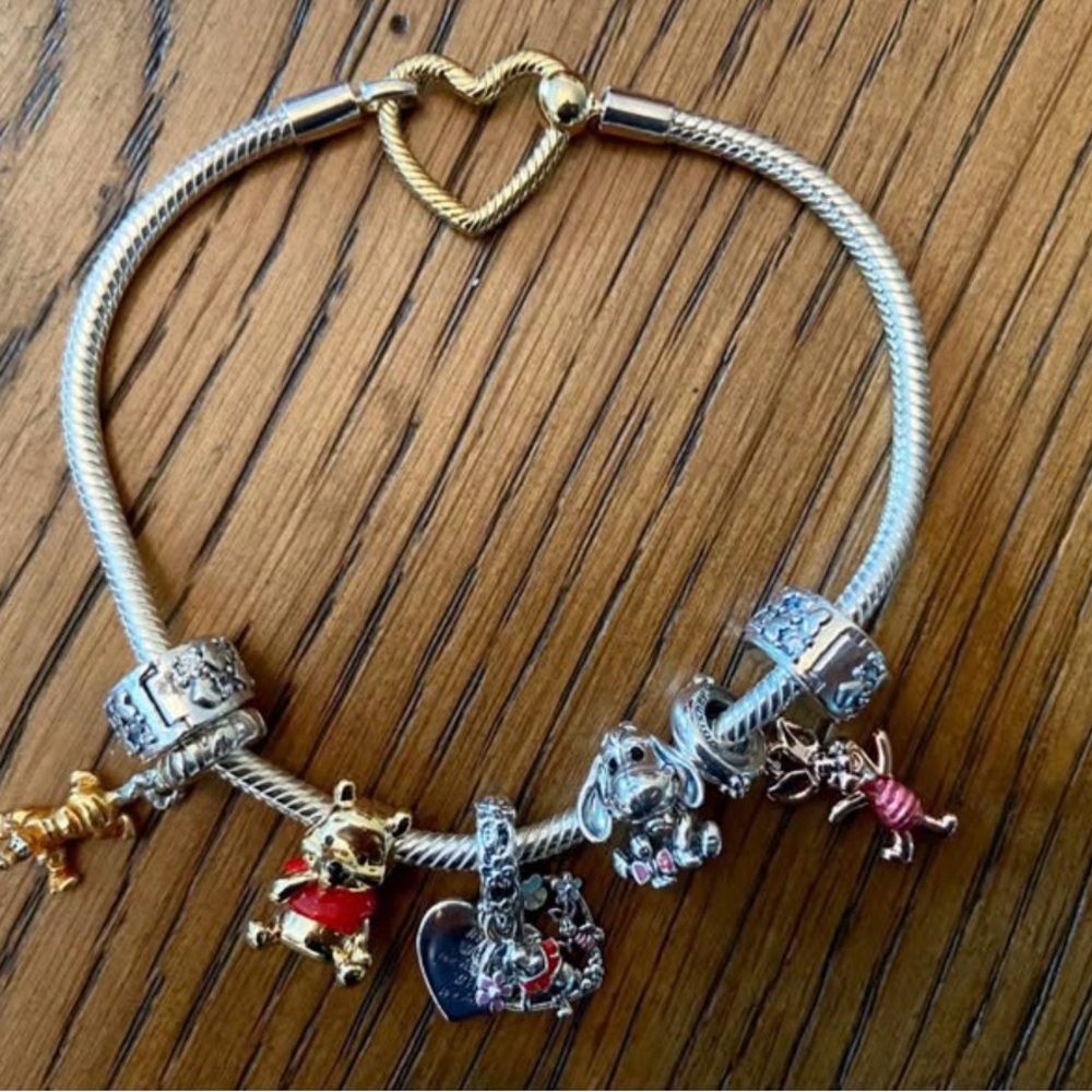 Pandora bracelet with Winnie the Pooh charms